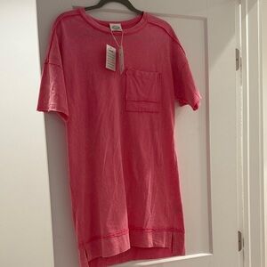 Pink Short Sleeve T-Shirt Dress